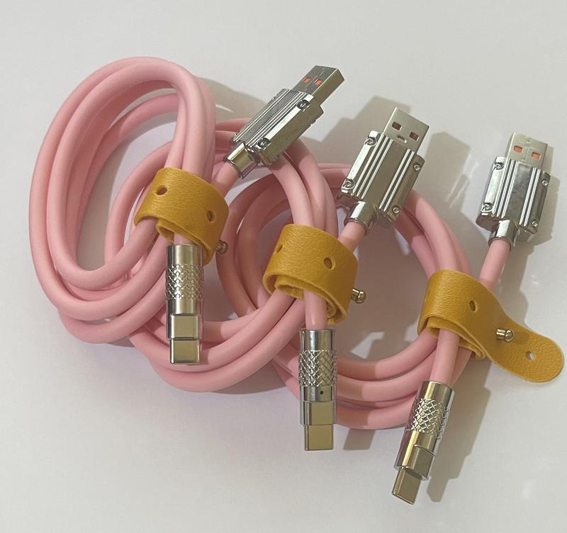 Universal Micro Super Fast Charging Cable Metal Zinc Alloy Liquid Silicone Android Micro Type C USB Phone Charger Data Cable Mobile Cellphone Smartphone Electronic 1