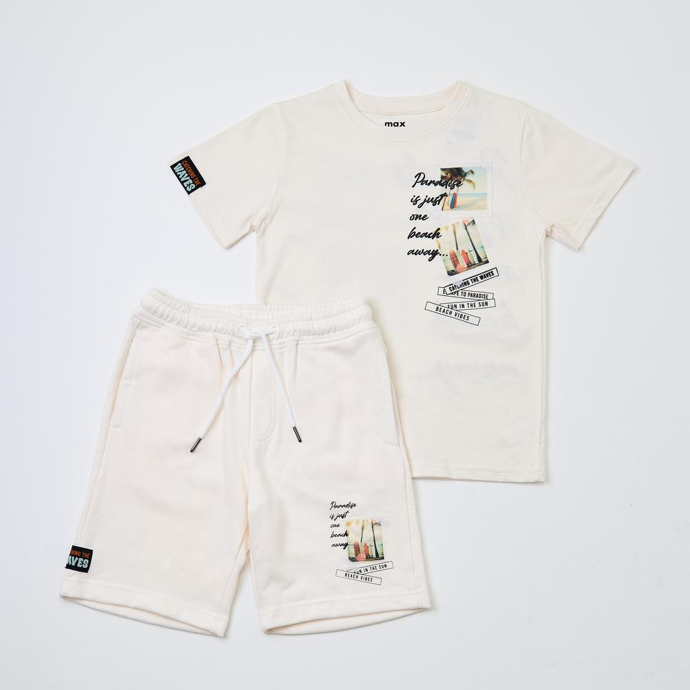 Max Fashions Baju Anak Laki-laki Grafitti Graphic Matching Set - White Medium