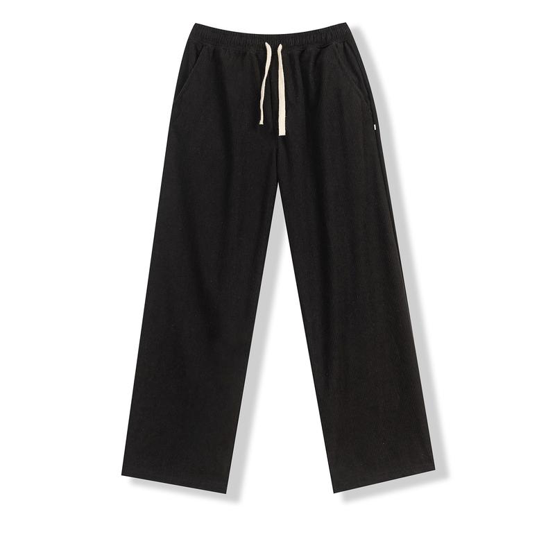 Quần Baggy Nam Nhung Tăm Ống Rông Mềm Mại Co Giãn Dáng Suông Thời Trang Siêu Đẹp Ong Menswear Đen Halley D4