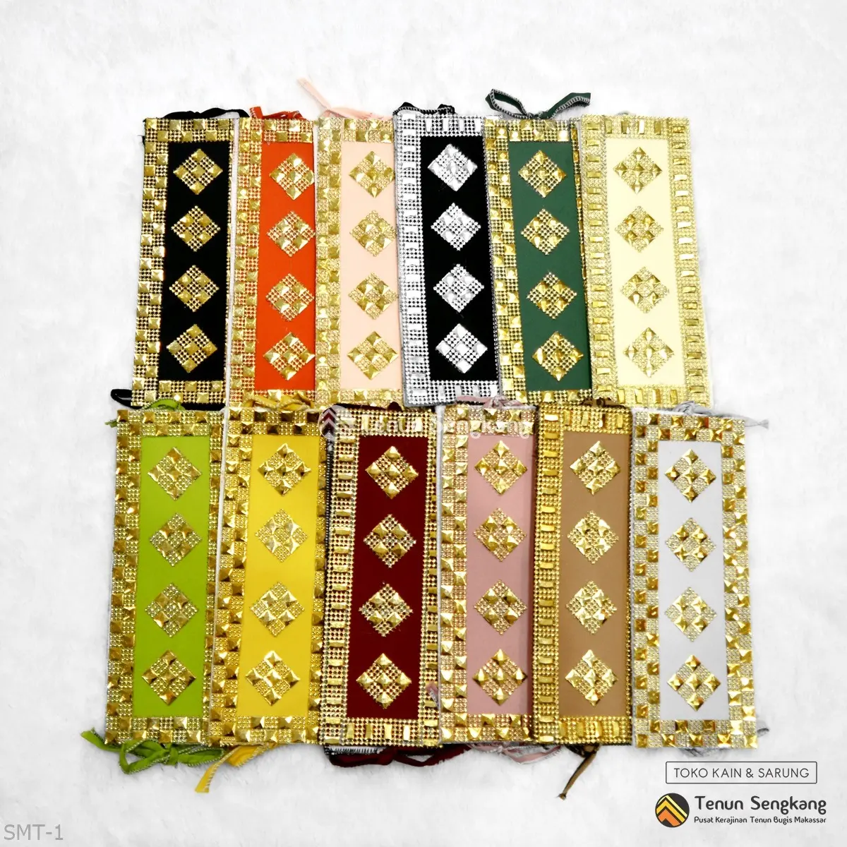 Sabuk Ikat Lengan Simak Simat Simatayya Aksesoris Baju Bodo Adat Bugis Makassar - Tenun Sengkang SMT (Harga per Pasang)