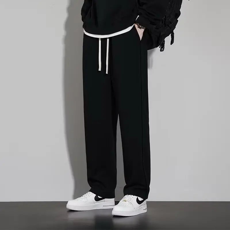 Quần Dài Nỉ 2da Dáng Baggy Ống Suông Cạp Chun Unisex Nam Nữ  Menswear Ong Pants Kaki 3
