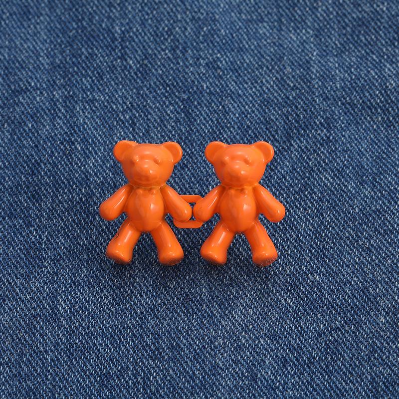 Product Introduction of 1Pair Nail-free Jeans Bear Waist Buckle Removable Closing Artifact Invisible Snap Button Tightening Waistband Button Adjustable 18