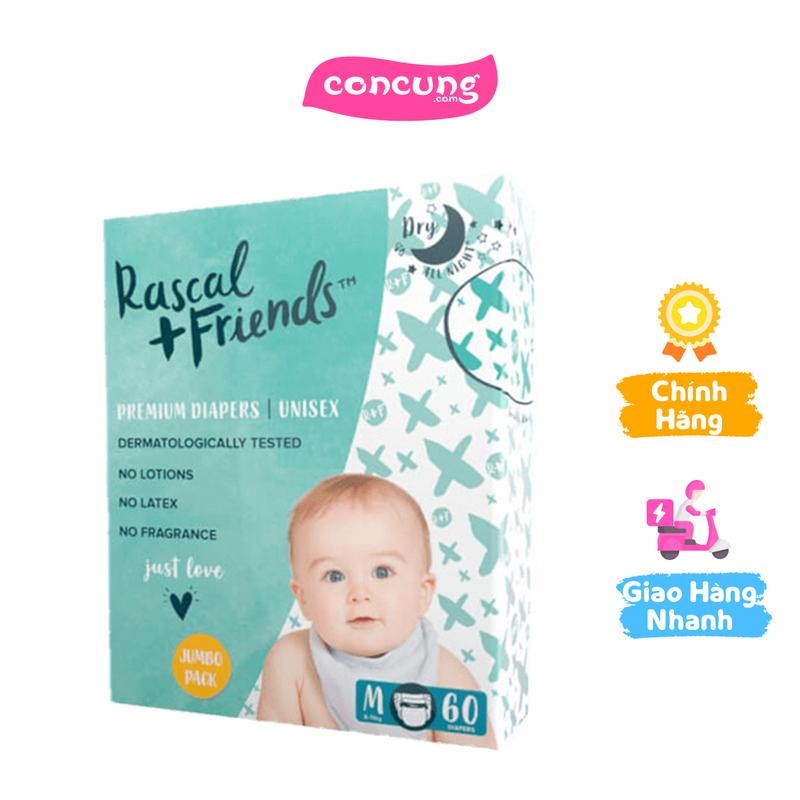 Tã dán Rascal & Friends size M 6-11kg 60 miếng