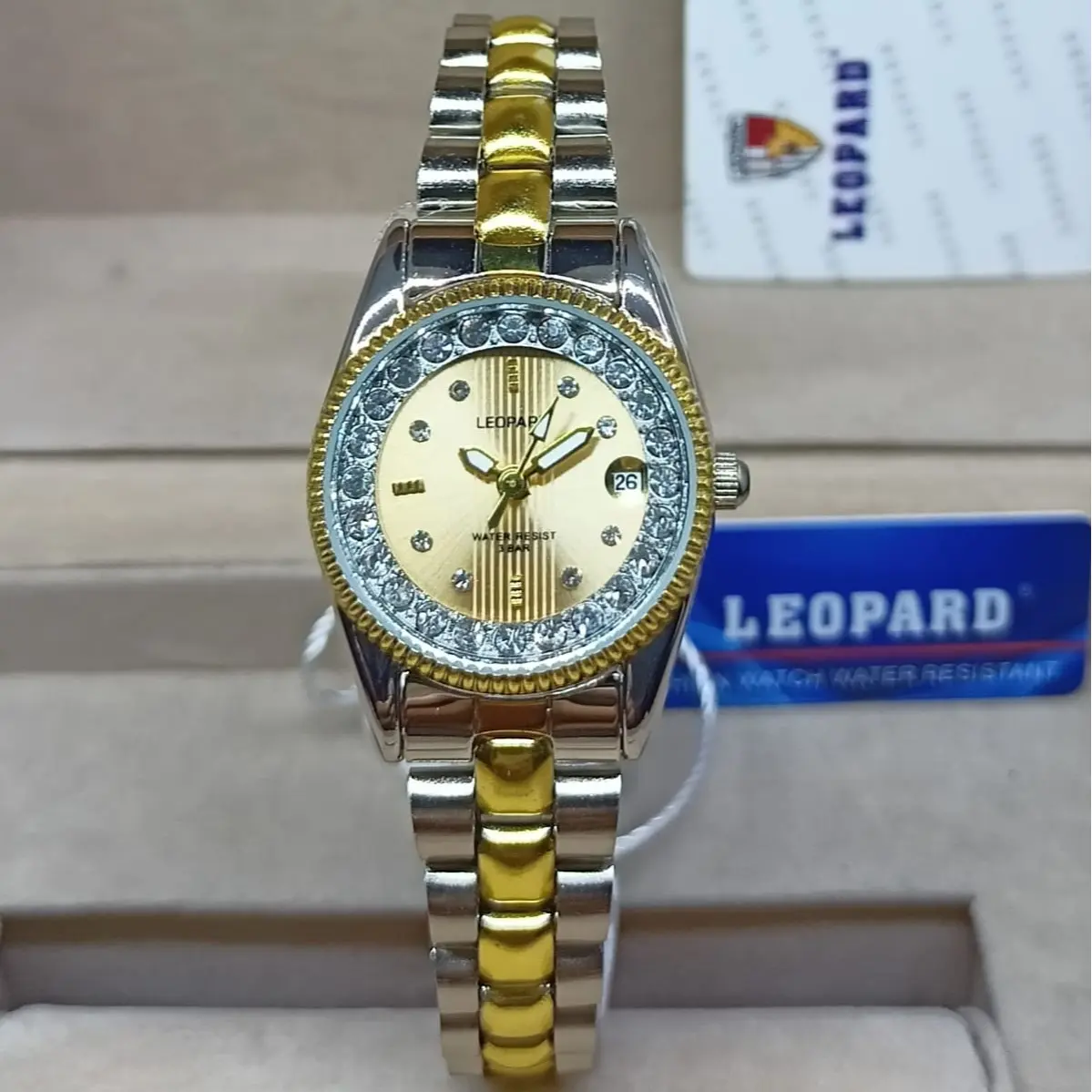Jam tangan wanita LEOPARD Original permata kecil