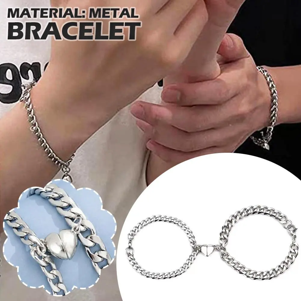 Couple Bracelet Creative Heart Heart Attraction Couple Couple Bracelet Hand I5H7