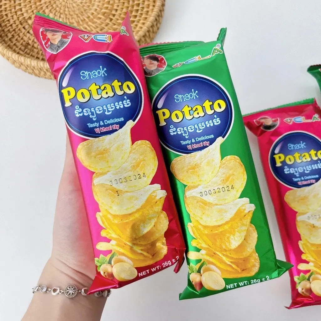￼Sỉ 30 Gói  POTATO Bim Bim Snack Khoai Tây Potato, Snack Potato VELA, đồ ăn vặt tuổi thơ Food Thức Ăn. tay