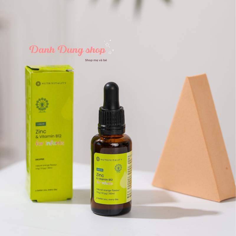  Kẽm Nutrivitality Zinc Vitamin B12  Cho Bé Từ Sơ Sinh 