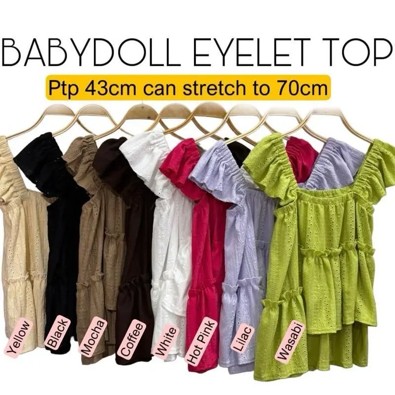 Babydoll Eyelet Plus Size Top