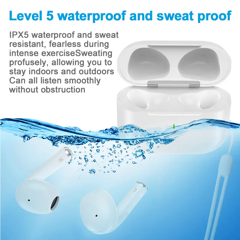 【COD/GOOJODOQ】TWS 2024 White Bluetooth 5.0 Wireless Earphone Touch Control With Mic Bass Headphone Headset Ponsel Earbud 3