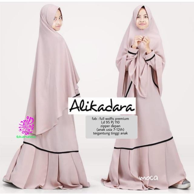 alikadara syar'i// gamis remaja perempuan2025// gamis set kerudung// gamis anak lebaran 2025/ baju  muslim  tanggung/ baju anak lebaran 2025 3