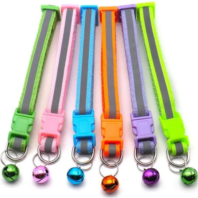 Product Introduction of Pet Accessories Dog Cat Collar Bell Colorful Reflective Pattern Adjustable Collars for Puppy Kitten DIY Small Animal 7