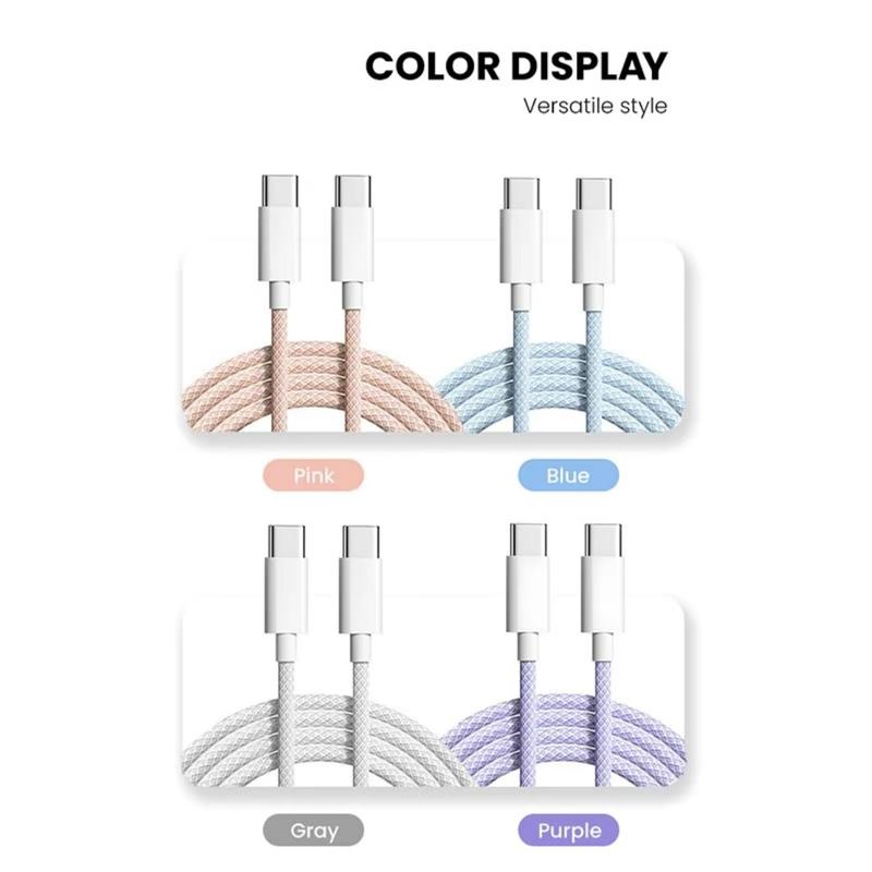 Cáp iPhone, PD 20W, Type-C sang Type-C, Sạc nhanh, Dây dù, Tương thích với iPhone 15 và 16 Pro Max 0