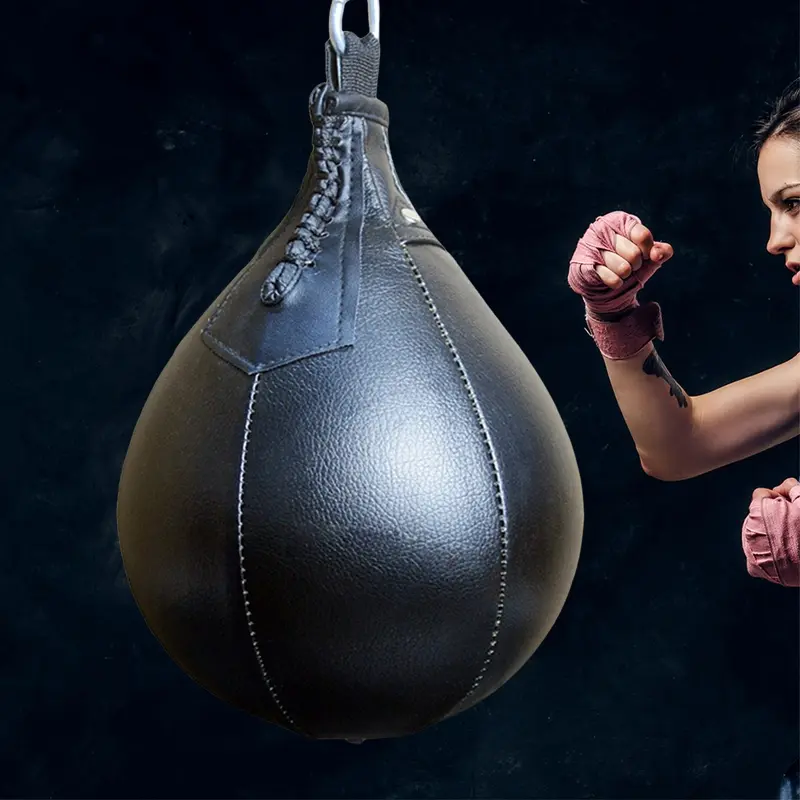 Bola Tinju, Bahan Kulit PU, Bola Kelajuan, Sesuai untuk Gim, Tinju MMA, Sukan, Beg Penebuk Pear, Bola Hancur, Beg Berat, Bola Kelajuan Senaman Pusing Gantung Boxing Safety Equipment Latihan Sports