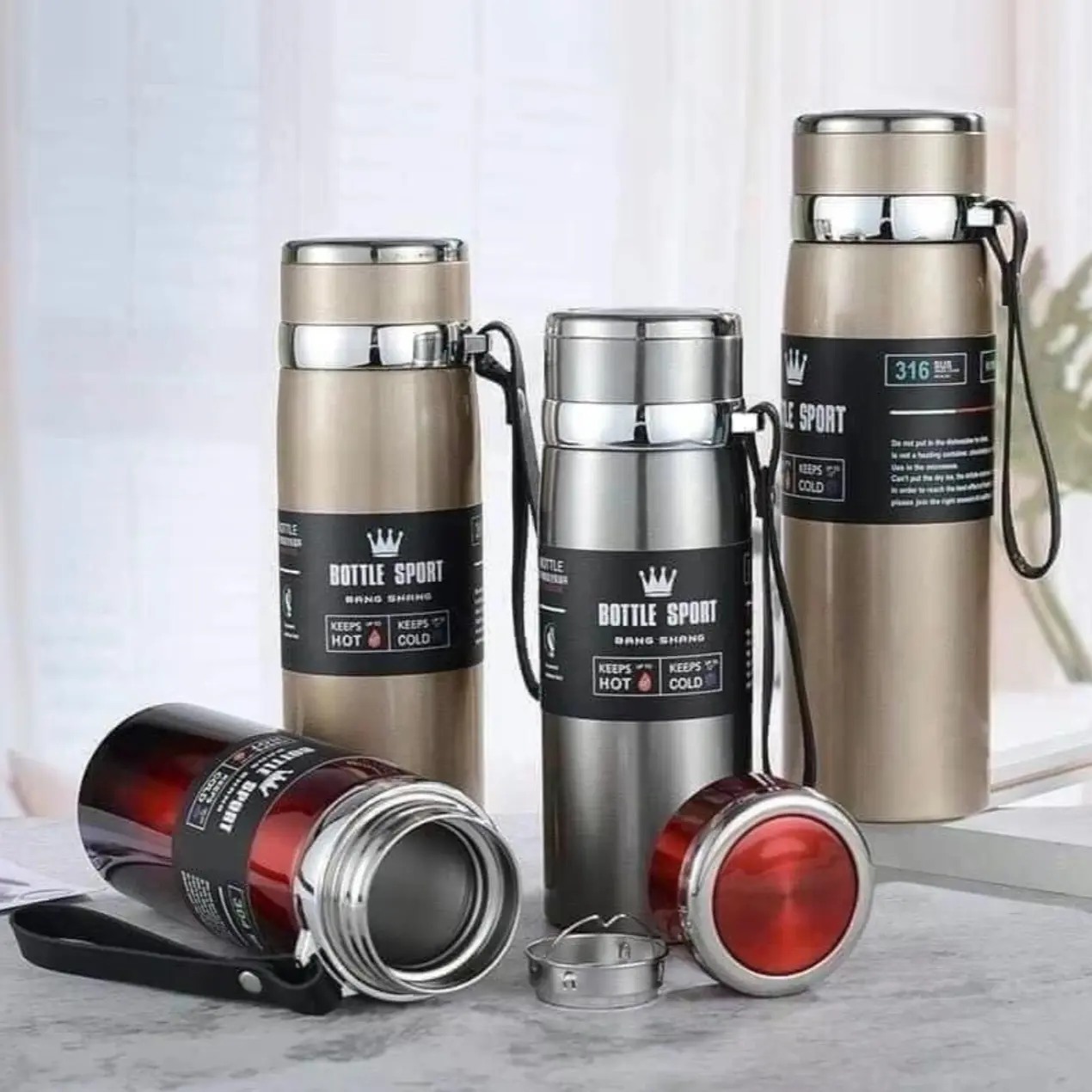 BÌNH GIỮ NHIỆT 800ml INOX GIỮ NHIỆT 12H GIAO MÀU NGẪU NHIÊN