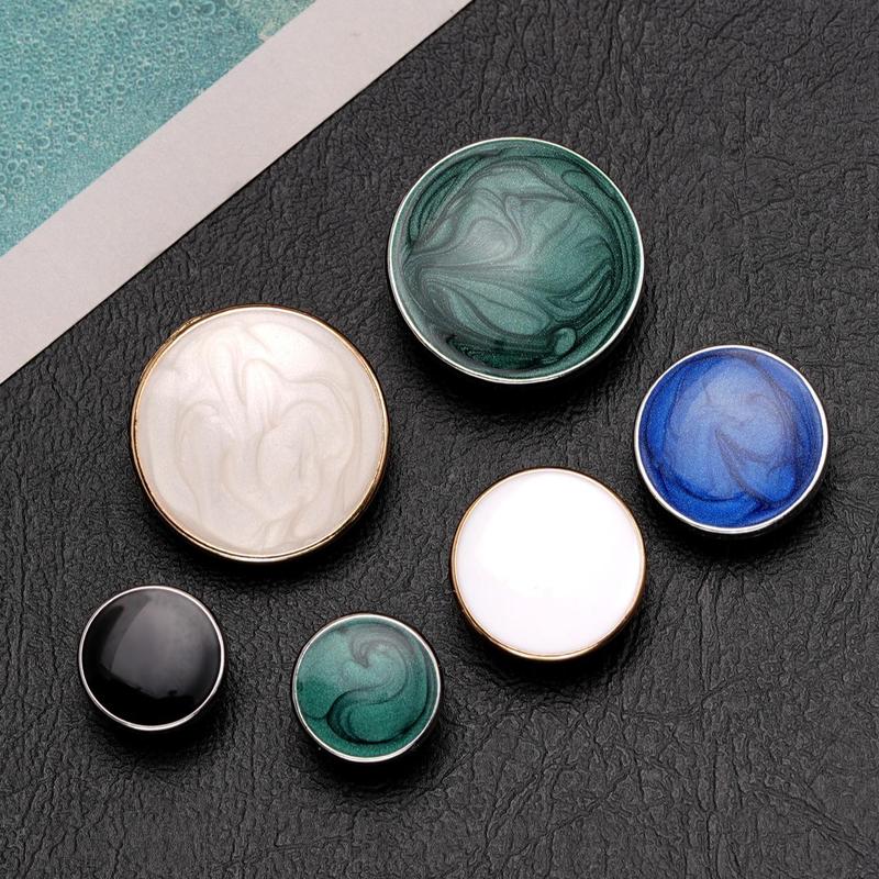 Product Introduction of Round Button, 10pcs Simple Oil Drip Button, DIY Clothing Decoration Accessories for Coat, Jacket, Handmade DIY Clothing Accessories 5