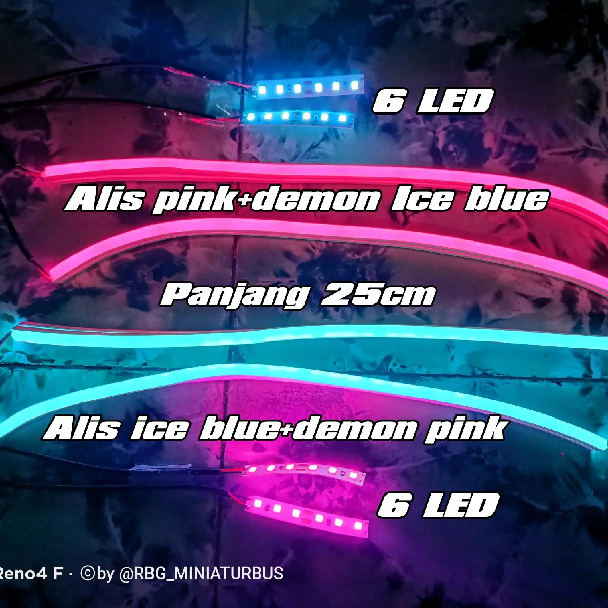 Lampu DRL Alis+Demon Motor 12V Panjang 25-30cm