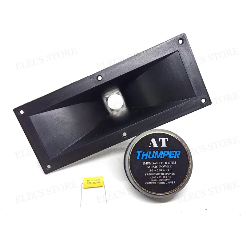 Loa Treble Kèn 350 + Họng Kèn 28cm x 11cm + Tụ Loa Treble 2.2uF 1