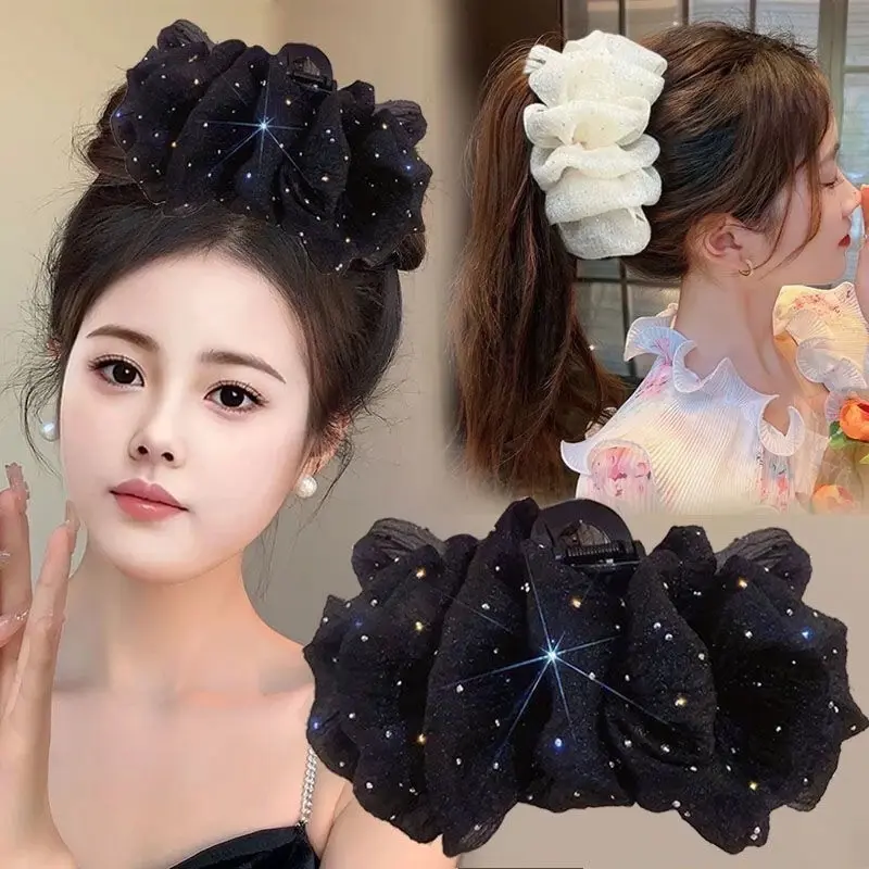 Kẹp Lấy Bong Bóng Đám Mây Gạc Hai Mặt, Kẹp Tóc Mái Lớn, Đầu Công Chúa, Nơ, Kẹp Cá Mập, Kẹp Tóc Cánh Hoa, Thích Hợp Cho Tóc Nữ
