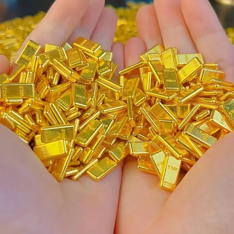 Mini Alloy Gold Bar, 50pcs Lucky Fortune Gold Bar, Home and Office Fengshui Ornament, Home Decor Supplies 3
