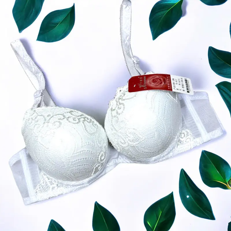 áo lót ren quyến rữ nâng vòng 1 siêu dày  5cm  MS: 817 Women Voi Nhung Viền Ren chỉ giặt tay 【 xám xanh lá 】 Kem áo  tạo khe ngực dày 6