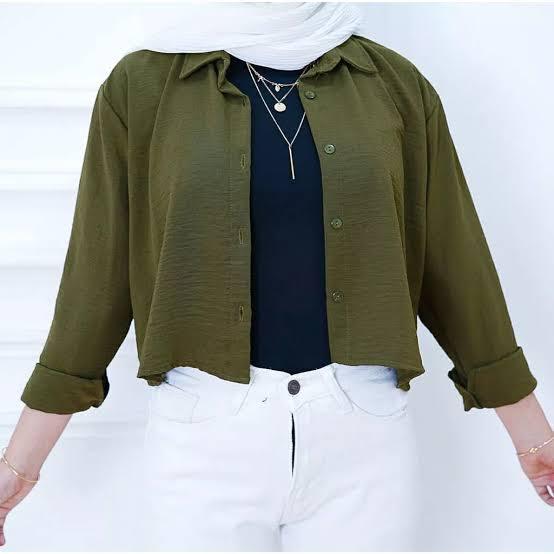 Kemeja Hanin Crop Cringkle 4