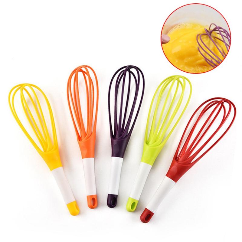 New PP Rotary Egg Beater Rotatable Stainless Steel Gravy Whisk Hanging Hole Design Kitchen Utensil for Kitchen, Cooking 0