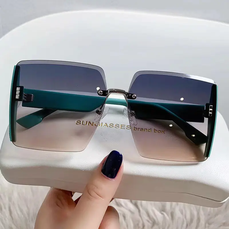 Kính Râm Vuông, Dành Cho Nữ, Không Khung, Chống Bức Xạ, Thích Hợp Cho Mùa Hè, Kính Đi Xe Đạp Nữ, Kính Râm 6
