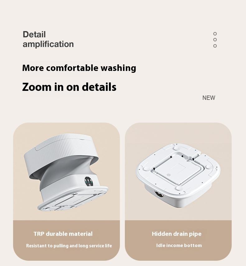 Product Introduction of Folding washing machine household rinse and rinse, integrated washing machine, large capacity, underwear, socks, portable mini washing machine 1