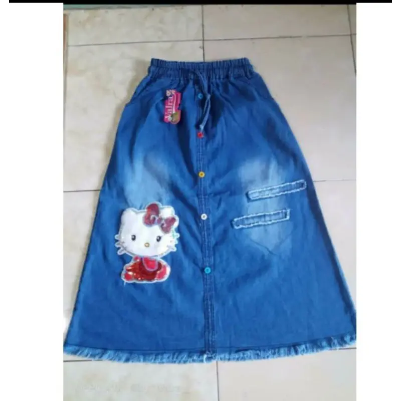 ROK JEANS BULU HELLO KITTY TERBARU BEST SELLER MUAT USIA 1-13Th Perempuan Bayi 0