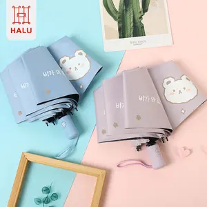 HALU Payung Lipat Cute Otomatis Biru Payung Anti Sinar UV Hujan Dan Panas Desain Korea Motif Lucu Payung Lipat Motif HPY101