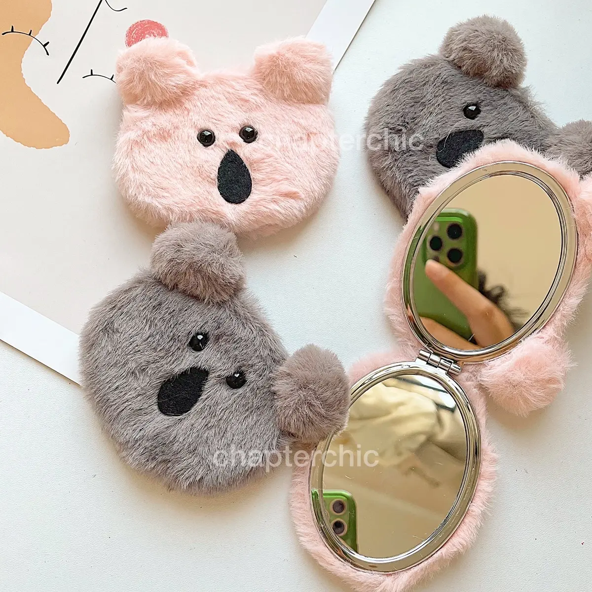 Kaca Cermin Koala Makeup Boneka Lipat