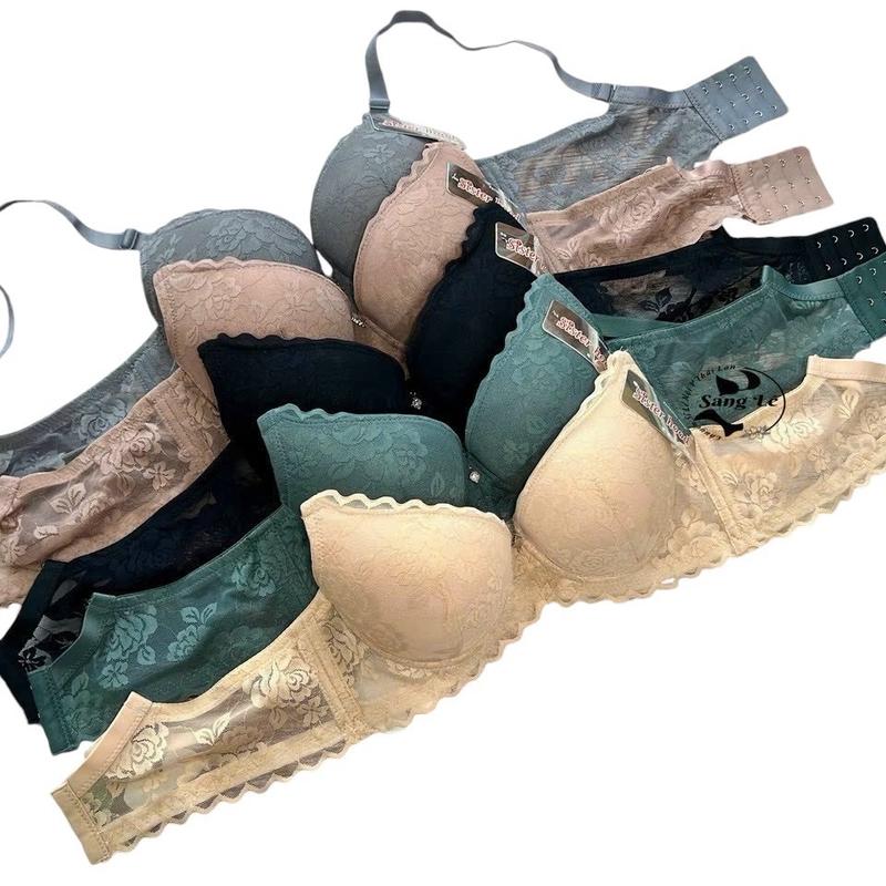 (CUP BC) ÁO BIGSIZE (3417)ĐỆM DÀY 3.5CM CÓ GỌNG DÀNH CHO CHỊ EM QUẢ NHỎ-LÉP ,NÀNG CÓ VÒNG LƯNG TO QUẢ NHỎ (36-42)<75KG  Ren Nữ polyamide xl Thun Viền Ren Women áo  nâng ngực