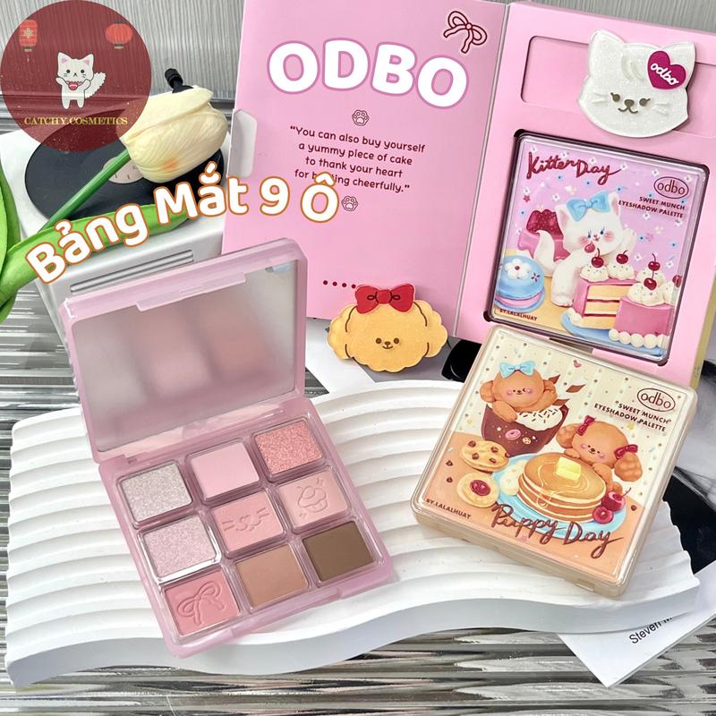 ODBO Bảng Phấn Mắt 9 Ô Odbo Kitten Day & Puppy Day Mèo & Cún Con Kèm Kẹp Tóc Sweet Munch 9g OD2024