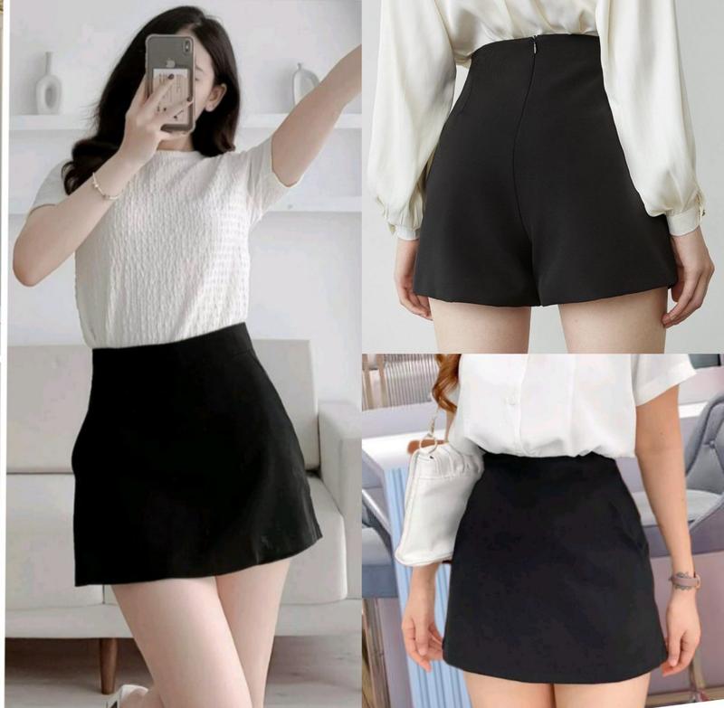 Quần Chân Váy Chữ A Có Túi Cạp Cao Kiểu Dáng Giả Váy Phía Sau Quần Short Khóa Kéo Sau Chất Tuyết Mưa Dày Dặn Đẹp From Chân Váy A mặc công sở Nữ Voi Women Kem Women Kem