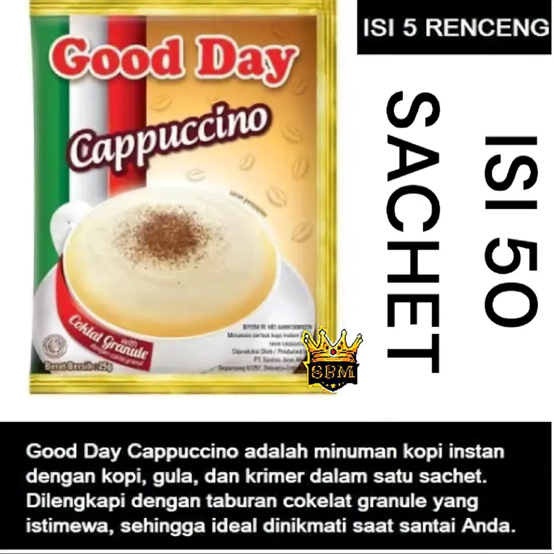 ISI 50pc ~SBM~ GOOD DAY CAPPUCCINO SACHET Bubuk Coffee Kopi  Coffe  Susu  Robusta Instan 1