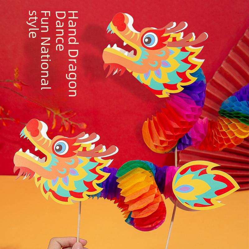 Bao bì thủ công, tự làm, cho trẻ em, cho năm mới Đồ Chơi Múa Rồng, Thiết Kế Sáng Tạo lục  lạc  cầm  tay  cho  bé 1