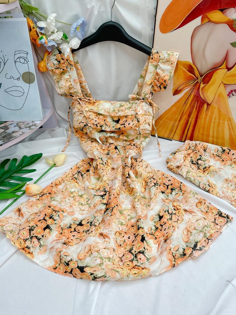 Product Introduction of Set đầm ngắn cánh tiên cột nơ, có mút. Dáng trên gối (kèm quần) 8