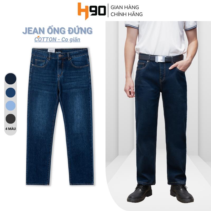 Quần Jean Nam Ống Đứng H90 Dáng Regular Form Rộng Rãi Thoải Mái Chất Bò Co Giãn QDJ05 Menswear Pants Có Túi Baggy