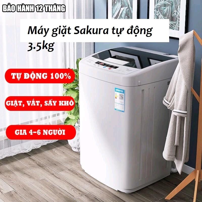 Sakura Máy giặt mini tự động 3.5kg giặt đồ em bé cá nhân lót tự động Giặt Vắt Sấy khô Tiết kiệm nước điện năng Bảo hành 12 tháng 
