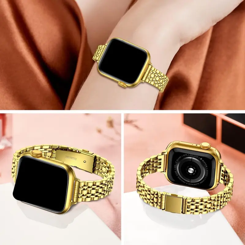 Stainless Steel Watch Band (Band Only), Fashionable Watch Band for Women, Watch Band for Apple Watch Series 9 8 7 6 5 4 3 2 1 SE 5