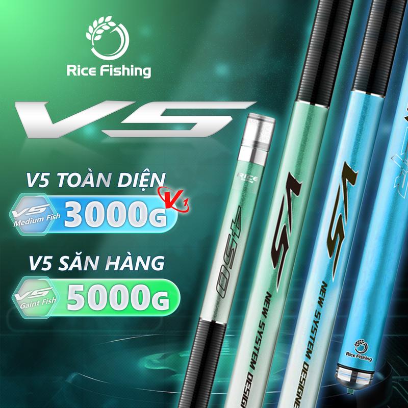 Cần Câu Cá RICE FISHING V5 SĂN HÀNG V5 TOÀN DIỆN Carbon nhập khẩu 30-40T chuyên Đi Câu đài , Bắt Cá lớn CC-24