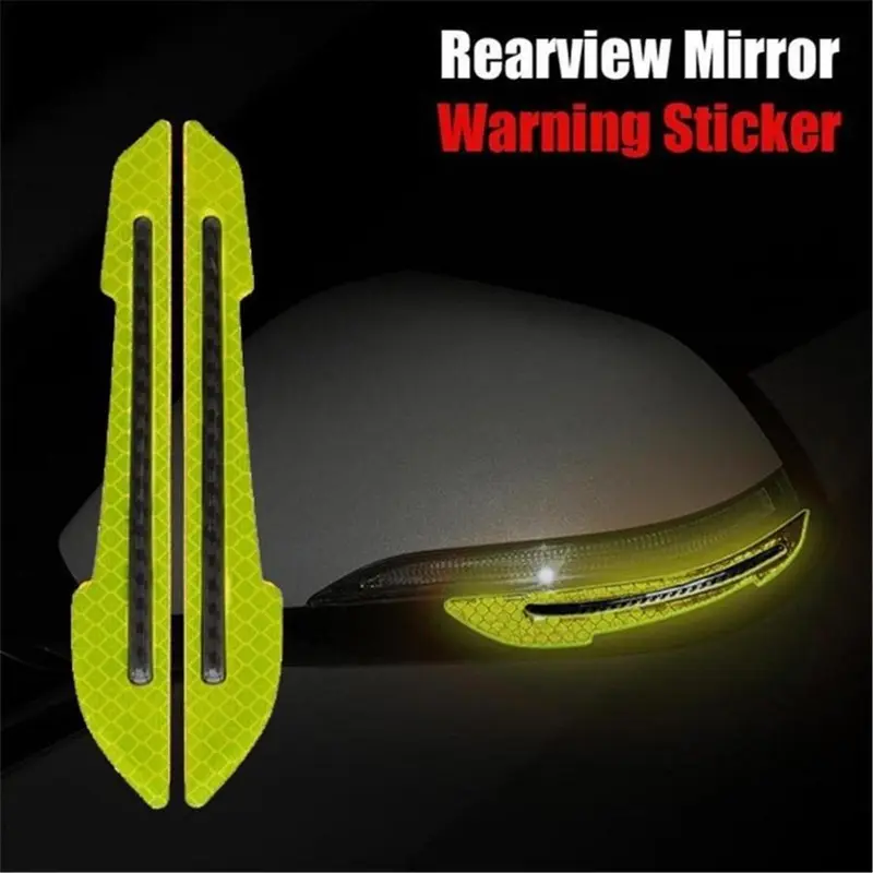 Car Rearview Mirror Reflective Sticker, Car Rearview Mirror Warning Sticker, Universal Anti-Collision Car Exterior Accessories, Vehicle, Decal, Decoration 7