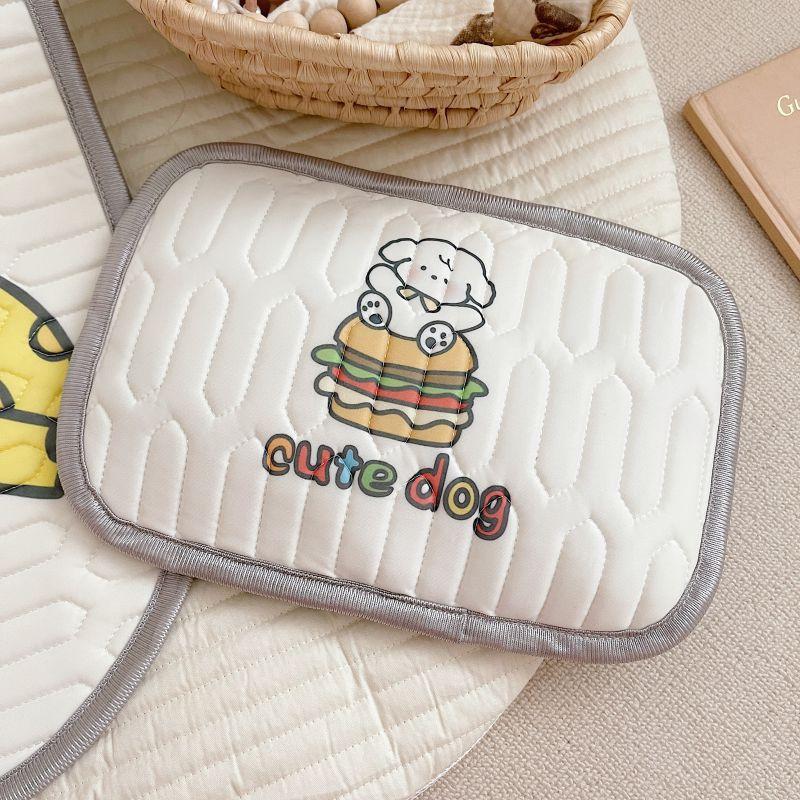 Product Introduction of Cartoon large edition printed cool silk baby anti slip cool mat 60x120cm two-piece set with buckwheat core mattress pillow combination 4