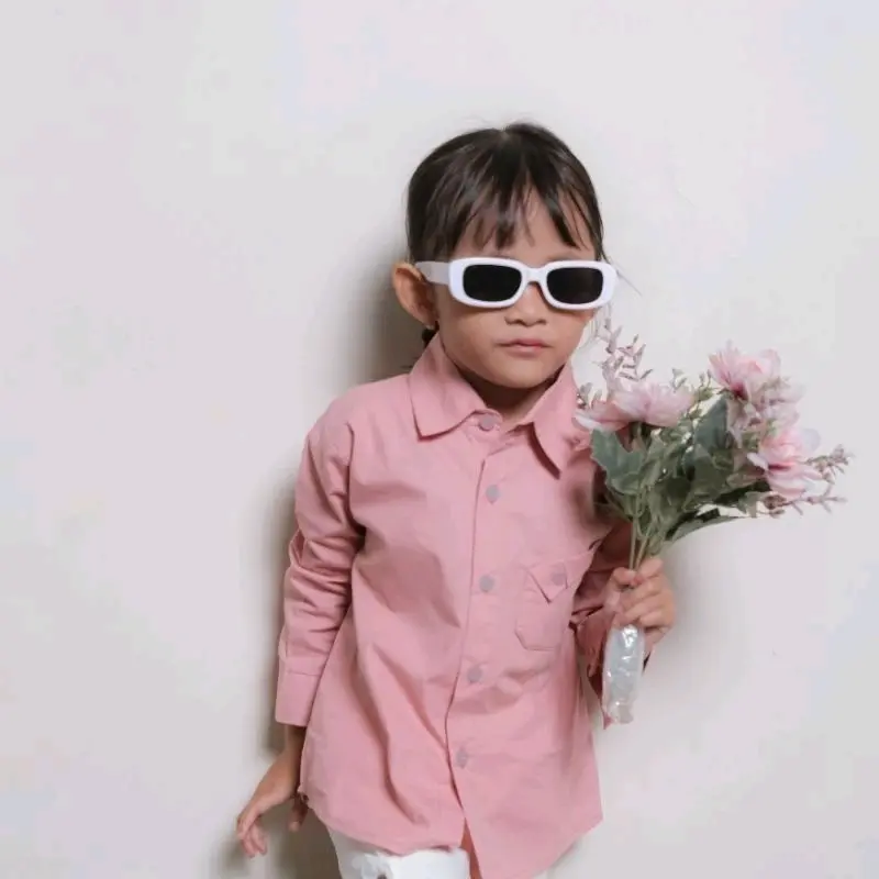 CLAY - Promo 6.6 Kacamata Anak Persegi Panjang Rectangle Retro Bingkai Besar Cewek Cowok Laki Perempuan Matte Doff Glossy Import Premium Lucu Murah Fashion 0