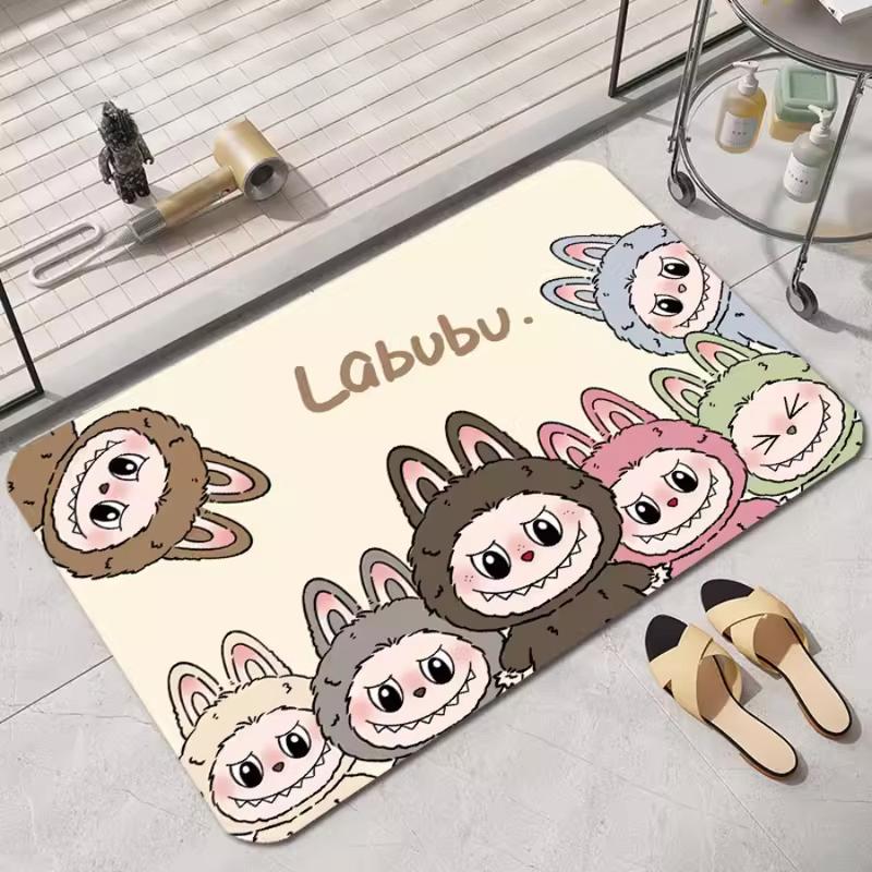 COMBO 5 Thảm Lau Chân, Thảm Chùi Chân Silicon Hoạ Tiết Labubu Dễ Thương Chống Trượt, Chống Thấm Ngược 5