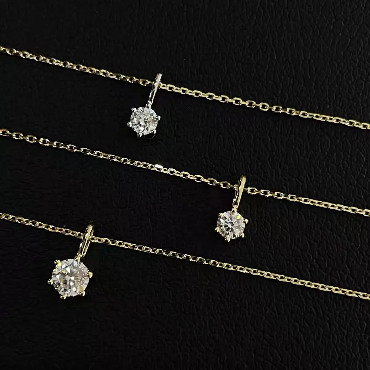 {COD}Diy925 Sterling Silver Single Diamond Pendant Necklace Inlaid Zircon Random Combination Gold-Plated Light Luxury Clavicle Chain 2025 New casual prong artificial gemstone earrings