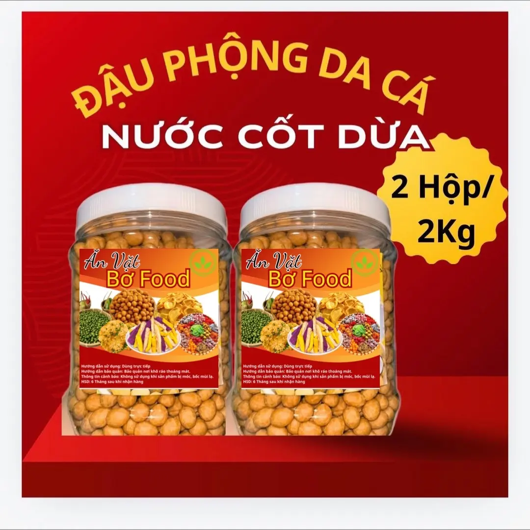 2 Hộp = 2 Ký Đậu Phộng Da Cá Nước Cốt Dừa