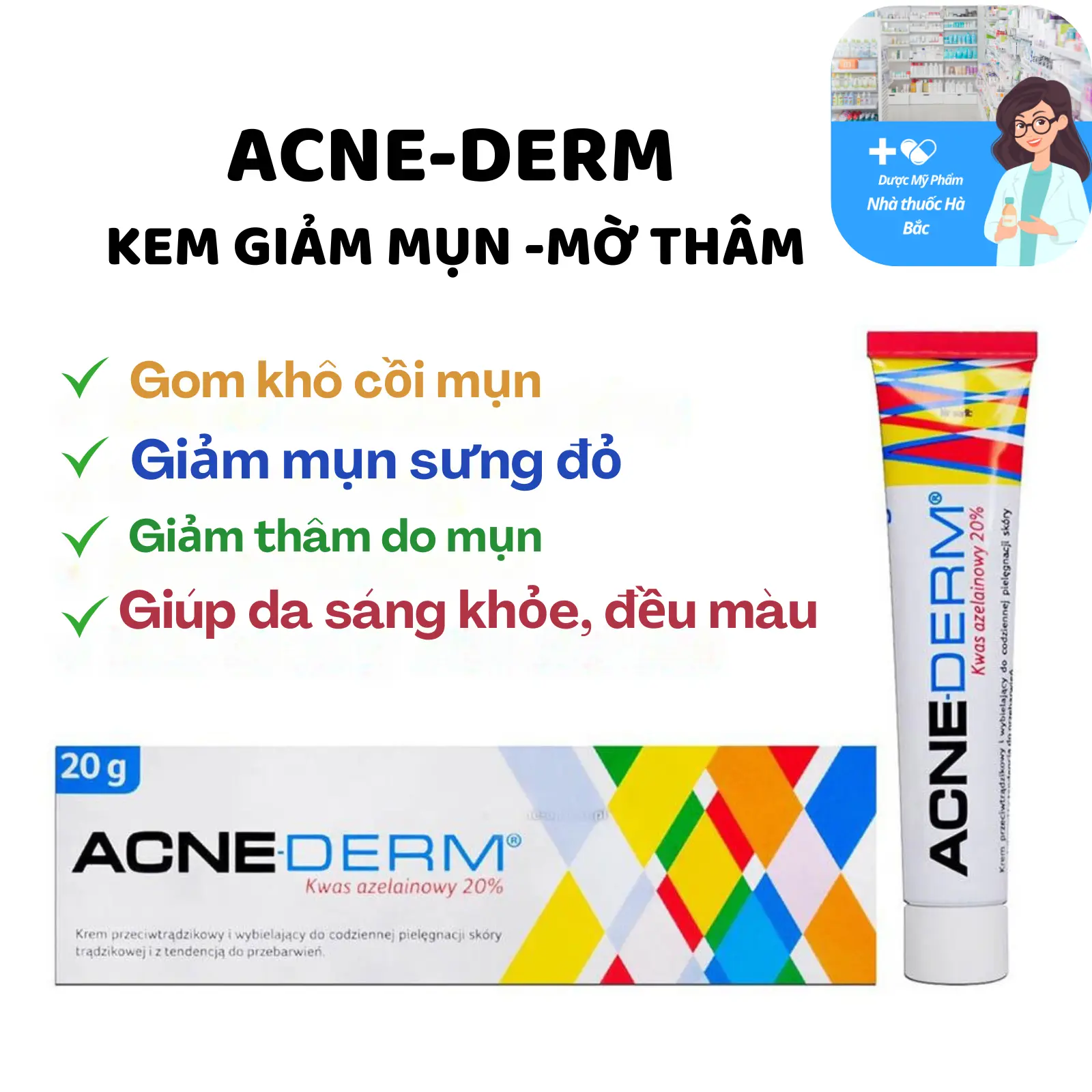 Kem trị mụn Acne-Derm Kwas Azelainowy 20% -Mờ Thâm, Làm đẹp da, skincare