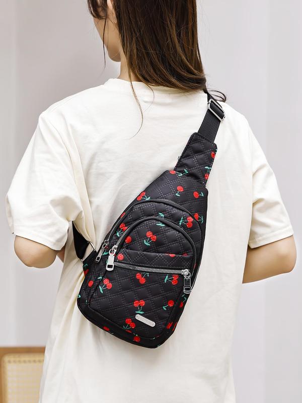 Women's Solid Color Quilted Fanny Pack, Fashionable Zipper Chest Bag for Daily Used, Casual Trendy Versatile High-quality Belt Bum Crossbody Bag, Sling Bag 5