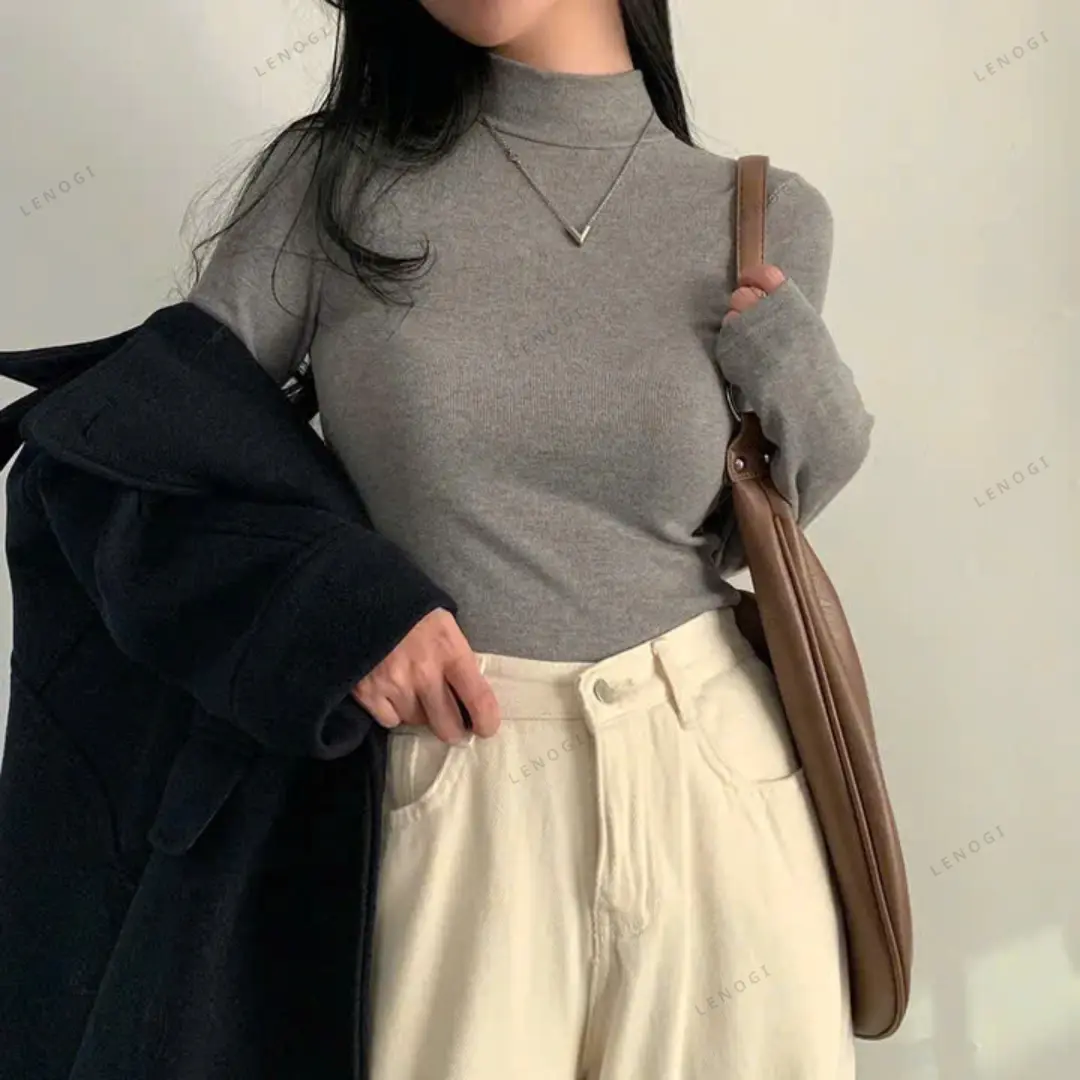 Áo cổ 3p cotton zip LÓT LÔNG Lenogi áo giữ nhiệt cổ ba phân ôm body A95 Thun Nữ | BigBuy360 - bigbuy360.vn